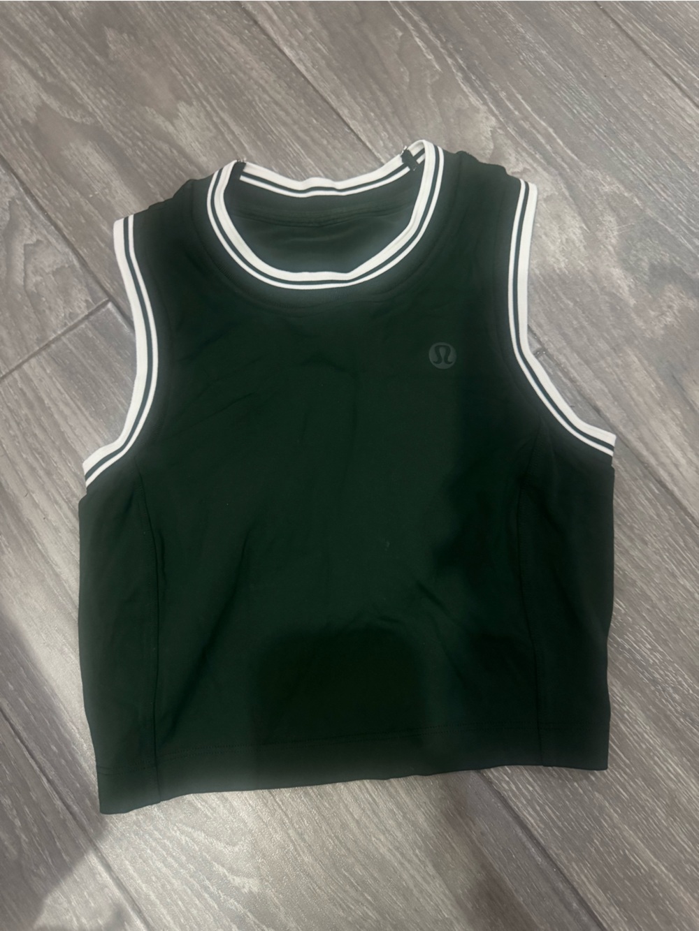 lululemon athletica Black Tank Top with White Trim
